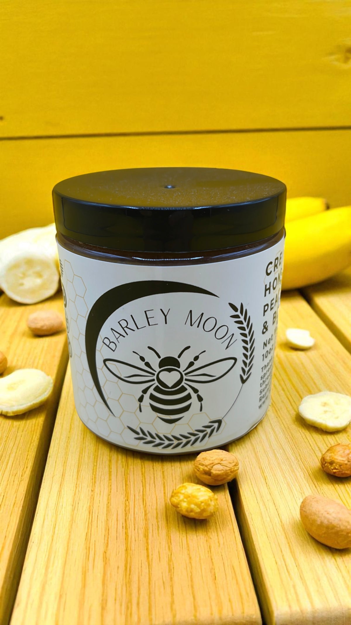 Nutty Nana - Peanut Butter Banana Creamed Honey  - Barley Moon Botanicals - Pure Honey, Natural Ingredients