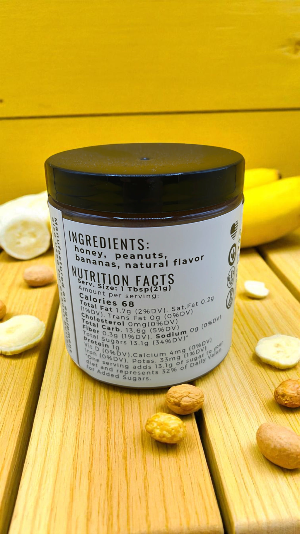 Nutty Nana - Peanut Butter Banana Creamed Honey  - Barley Moon Botanicals - Pure Honey, Natural Ingredients