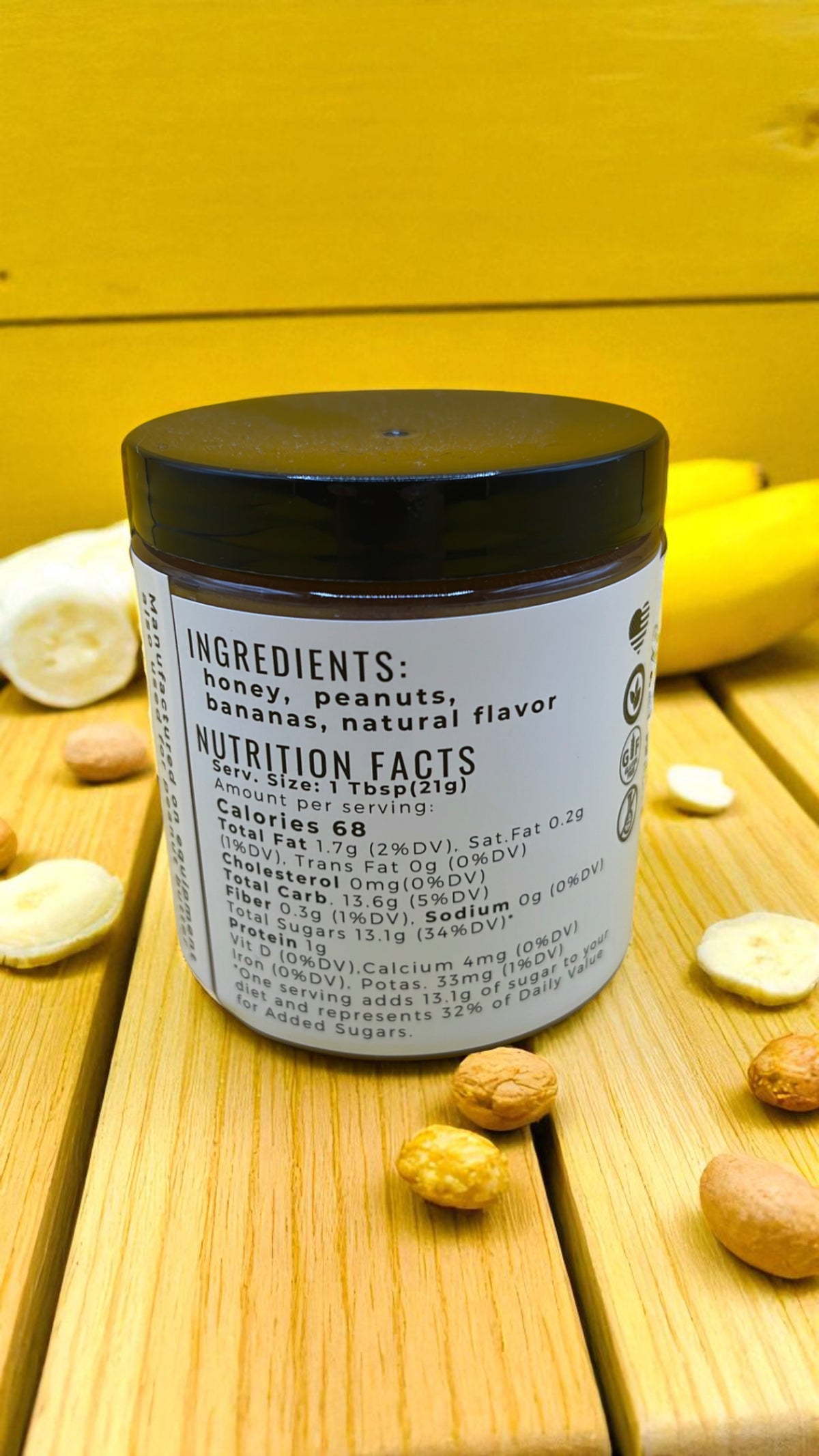 Nutty Nana - Peanut Butter Banana Creamed Honey  - Barley Moon Botanicals - Pure Honey, Natural Ingredients