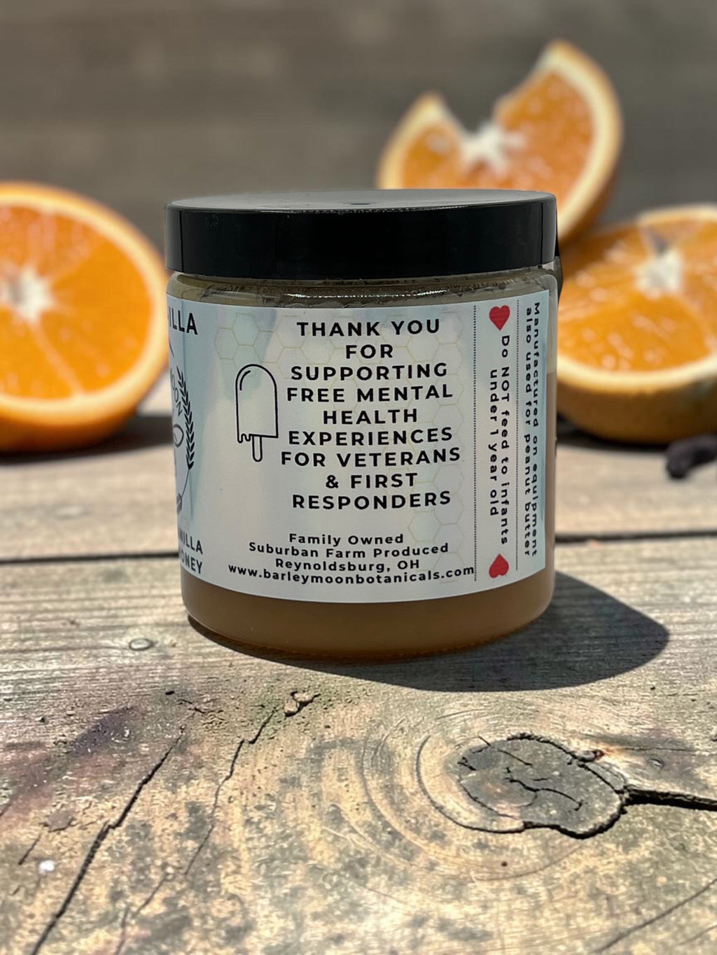 Barley Moon Botanicals Orang-illa Orange-Vanilla creamed honey
