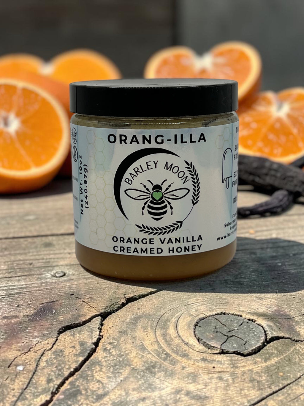 Barley Moon Botanicals Orang-illa Orange-Vanilla creamed honey
